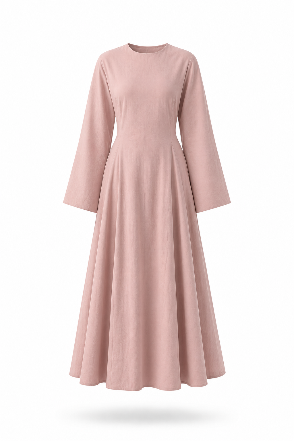 Long Sleeve Tie Maxi Dress In Pink