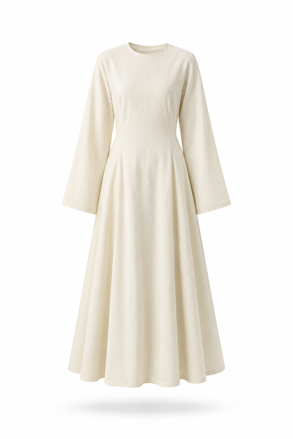 Long Sleeve Tie Maxi Dress In Cream