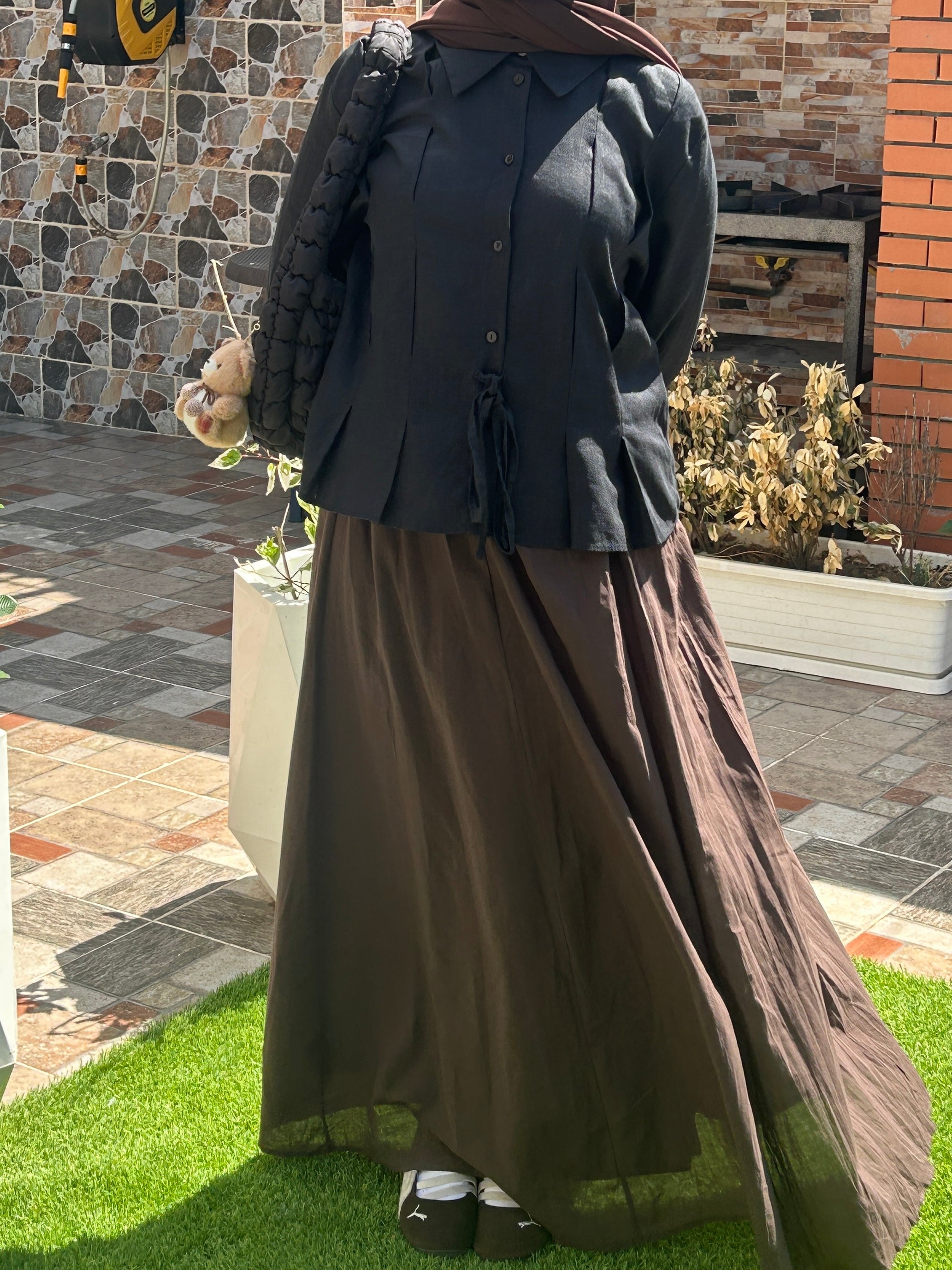 Summer Maxi Skirt In Brown