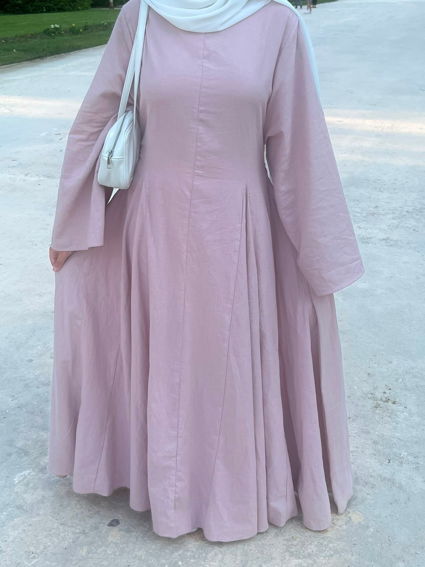 Long Sleeve Tie Maxi Dress In Pink